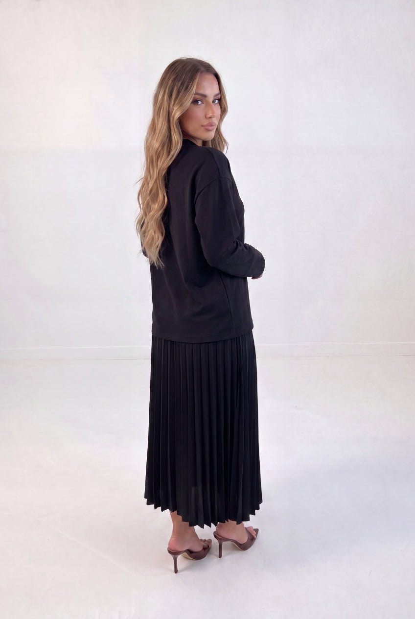 Sweat Top Pleat Skirt Set