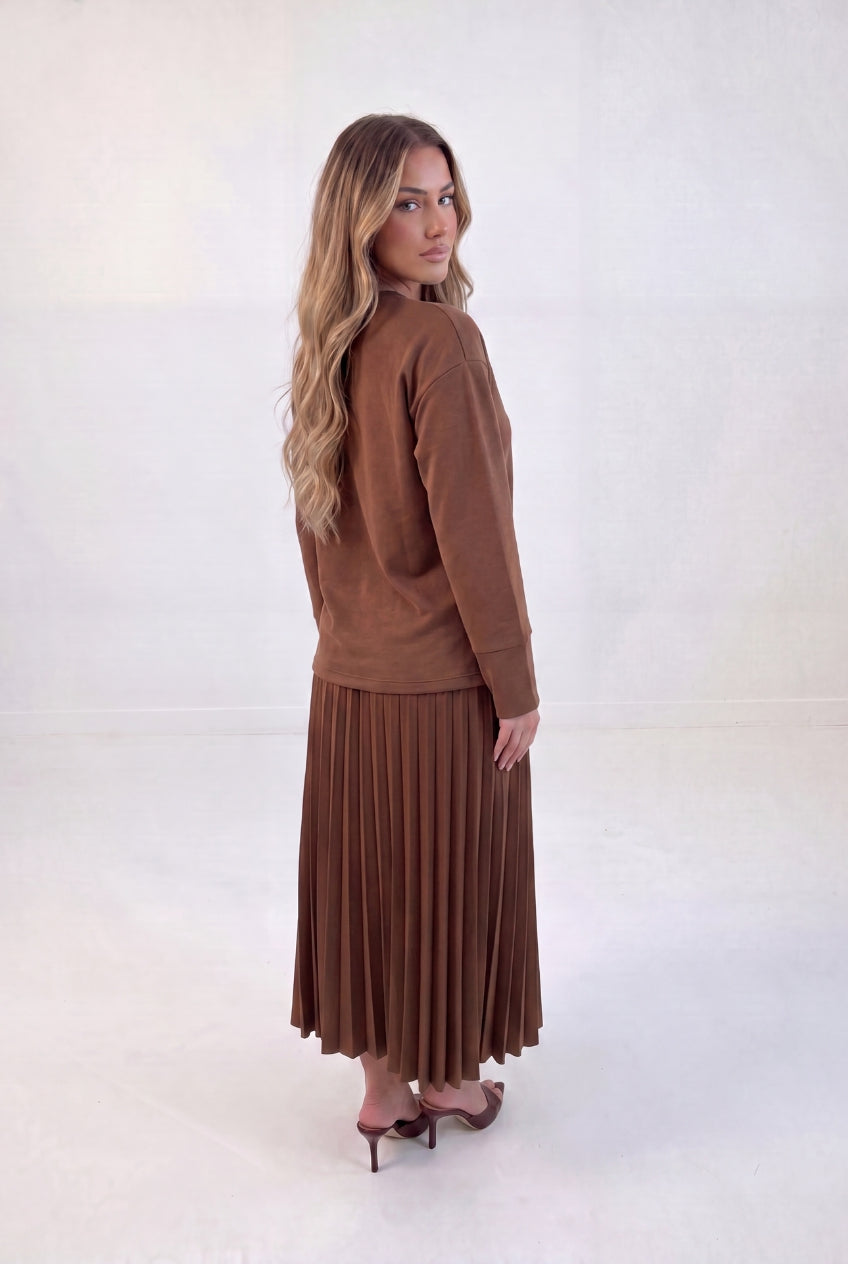 Sweat Top Pleat Skirt Set