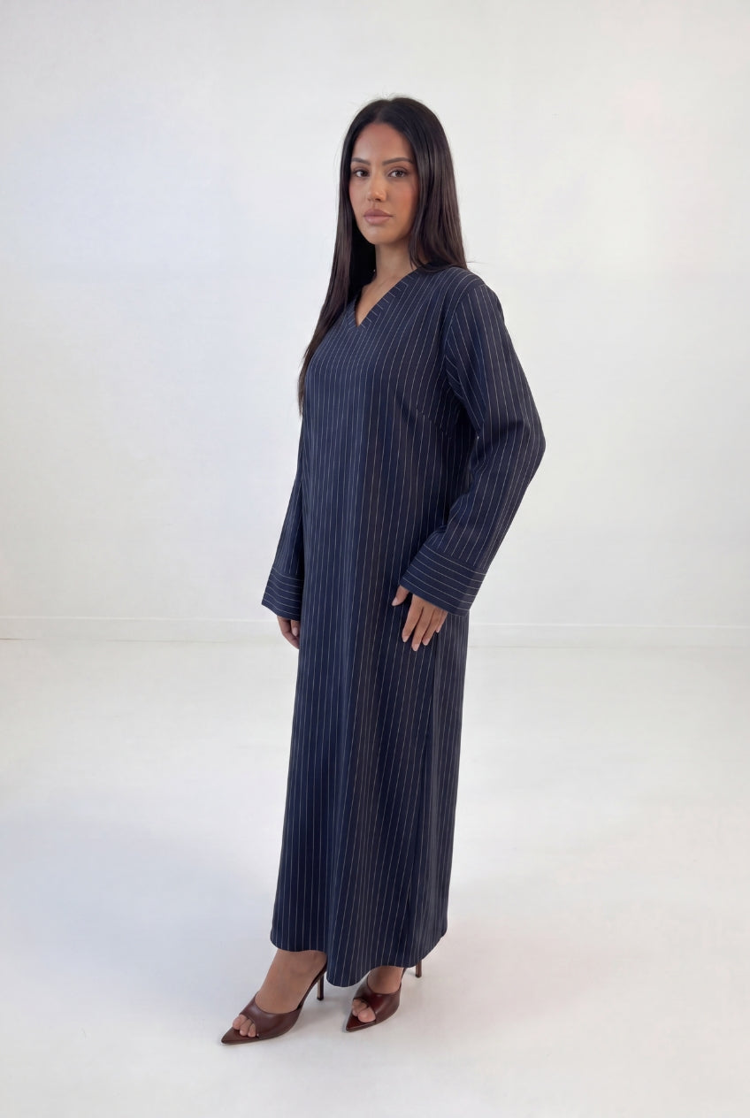 Pinstripe Modest Maxi
