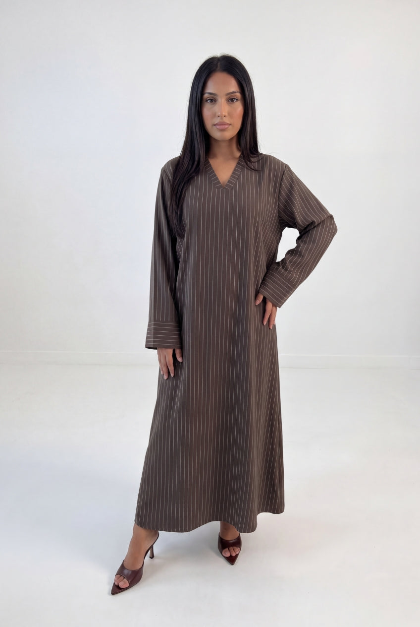 Pinstripe Modest Maxi