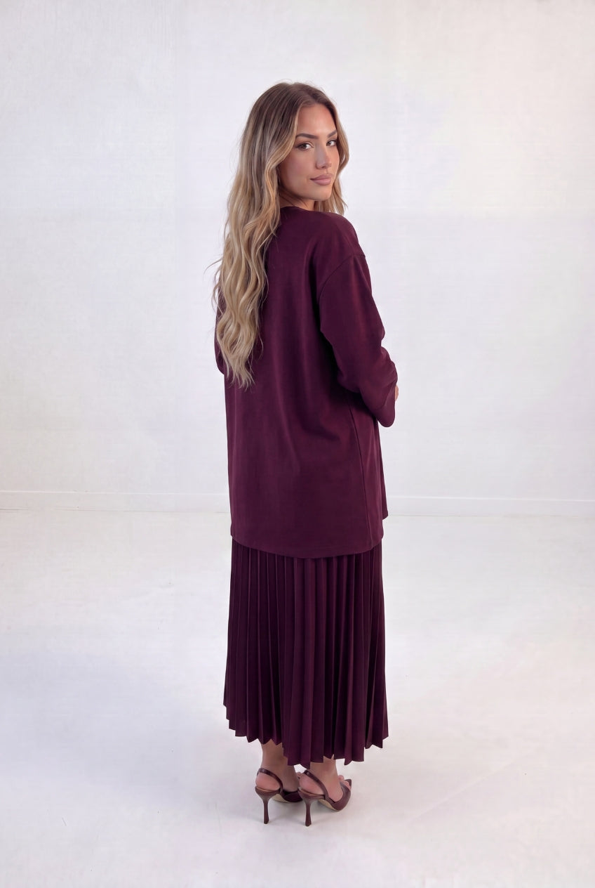 Sweat Top Pleat Skirt Set