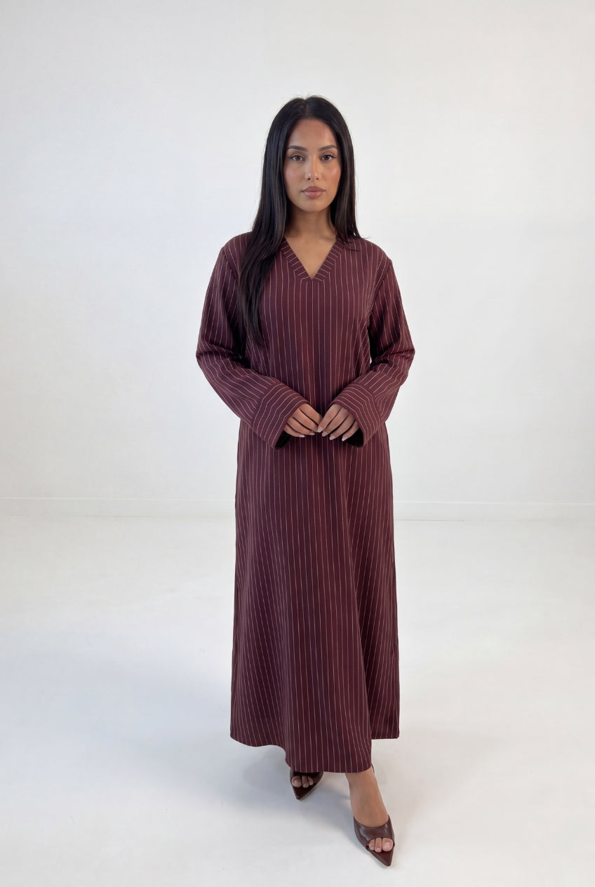 Pinstripe Modest Maxi