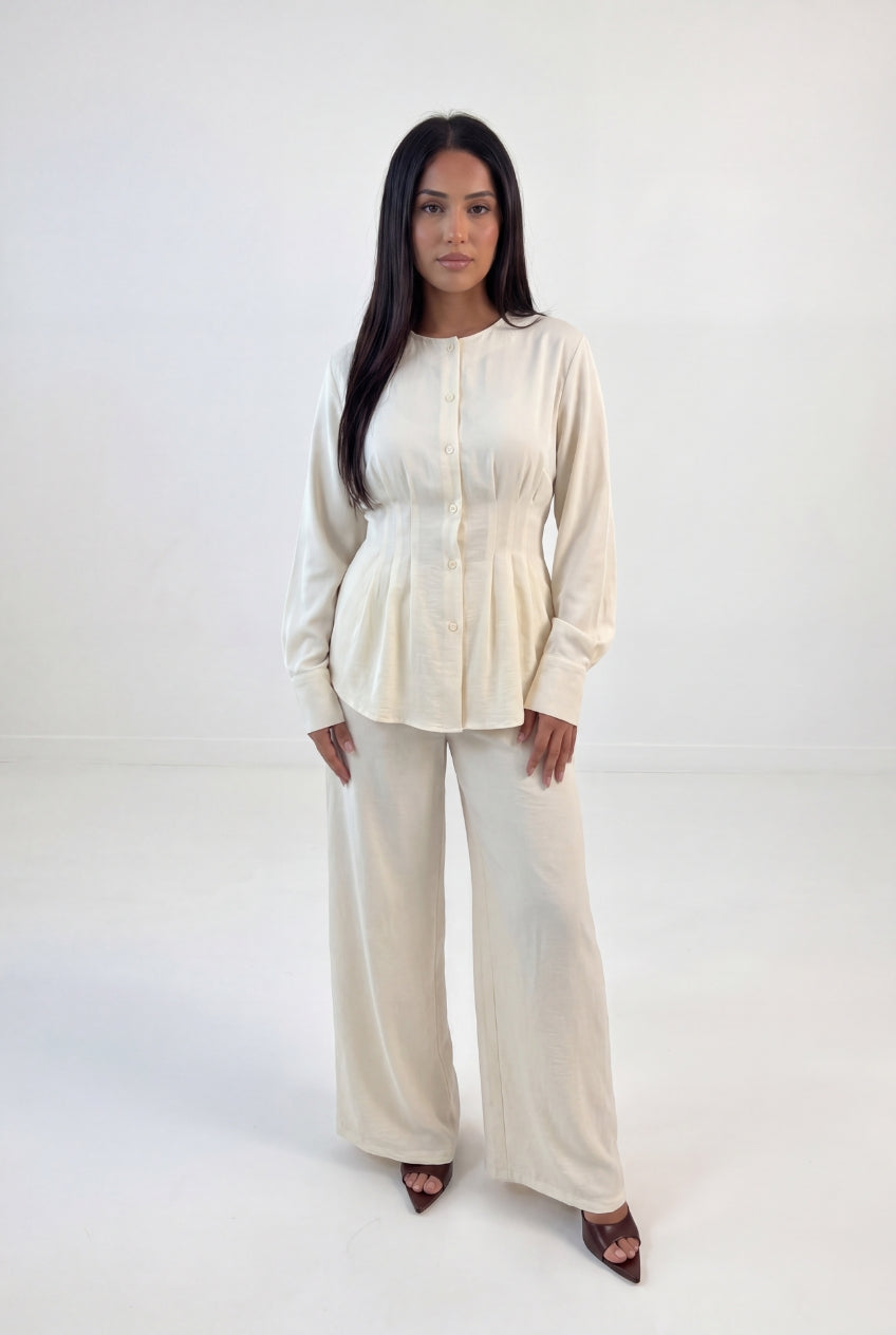 Pleated Shirt Co-ord