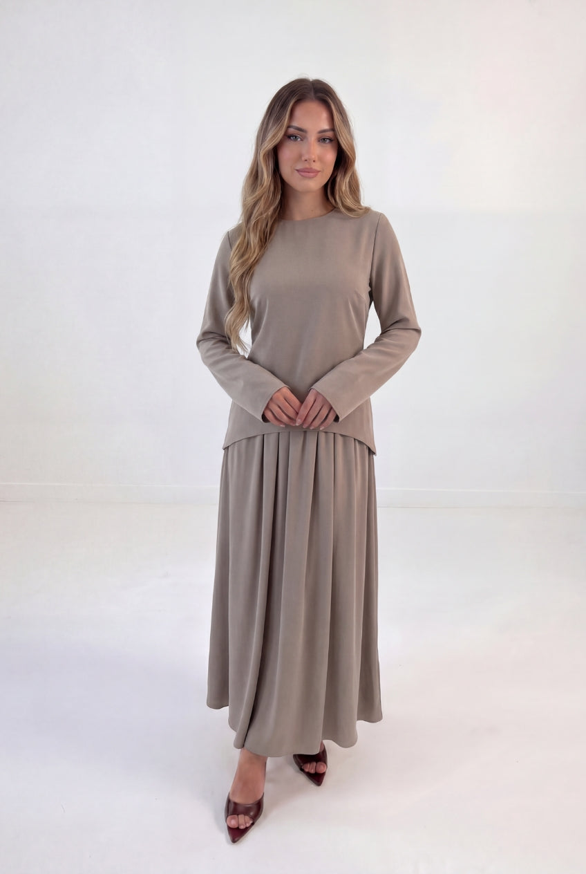 Chiffon Splice Skirt Set