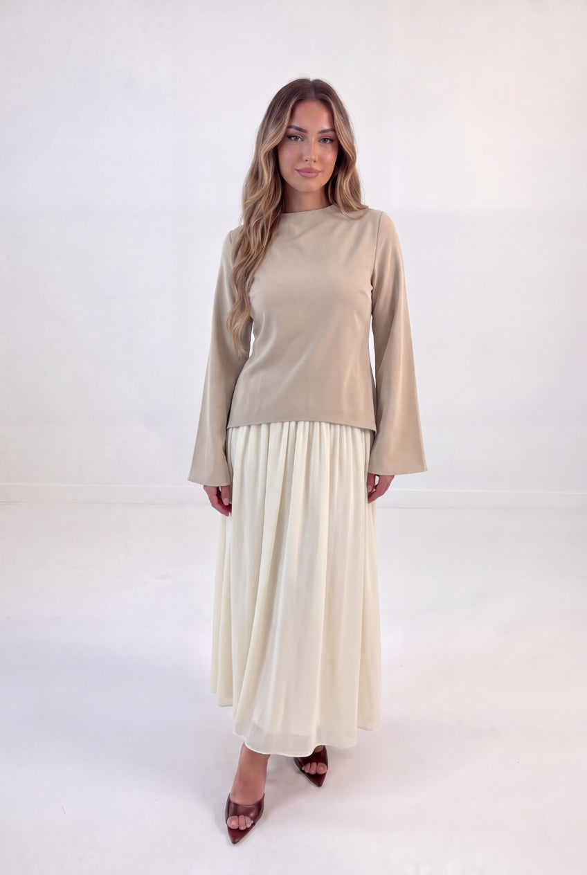 Chiffon Splice Skirt Set