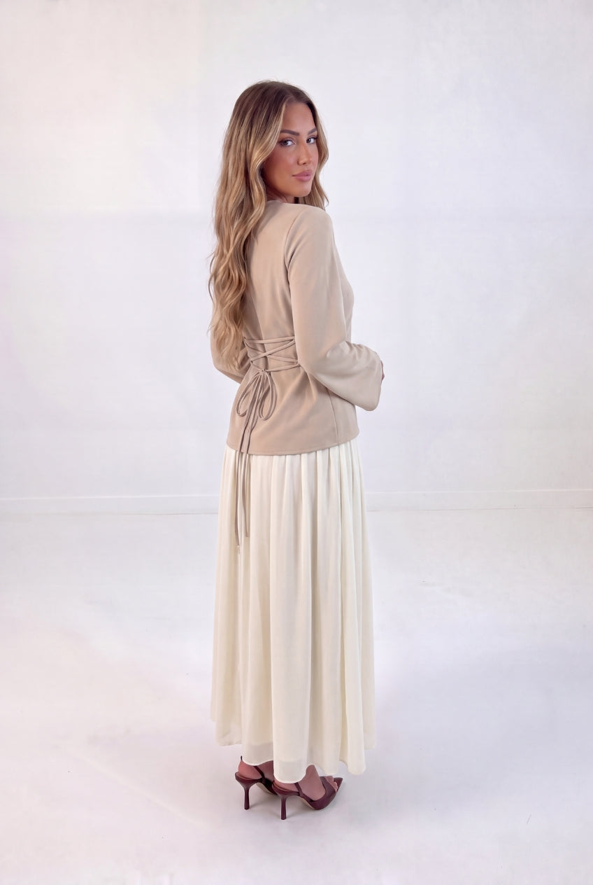 Chiffon Splice Skirt Set