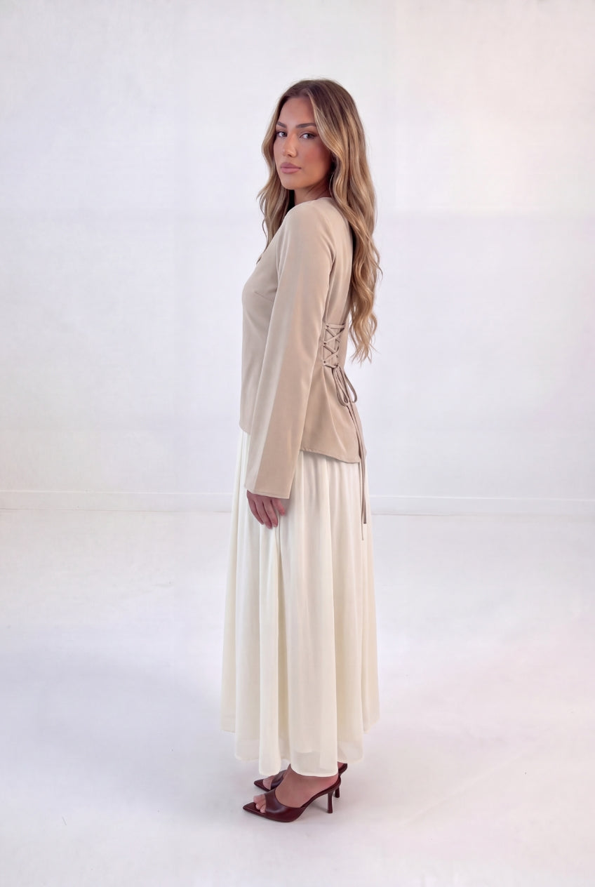 Chiffon Splice Skirt Set