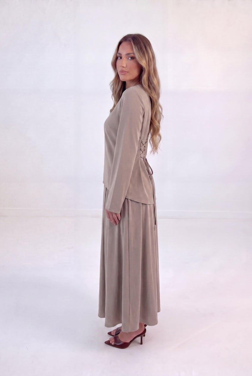 Chiffon Splice Skirt Set