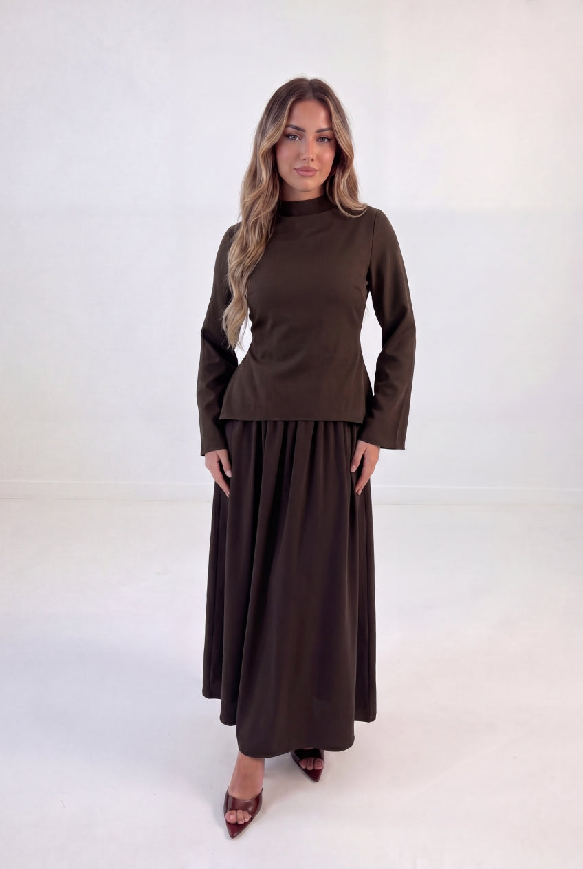 Chiffon Splice Skirt Set