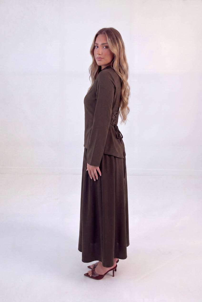 Chiffon Splice Skirt Set
